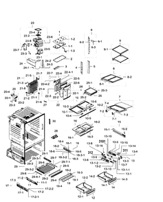 Fridge Diagram and Parts List for RF28HFEDTSR AA-05 Samsung Refrigerator