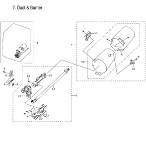 Gas Burner Diagram and Parts List for DVG60M9900V A3-0000 Samsung Dryer