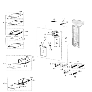 Fridge Diagram and Parts List for RH29H9000SR AA-01 Samsung Refrigerator