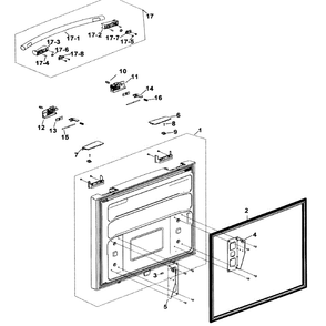 Freezer Door Diagram and Parts List for RF197ABBP XAA-0000 Samsung Refrigerator