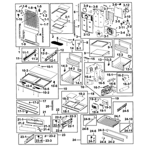 Refrigerator Diagram and Parts List for RFG293HAPN XAA-0001 Samsung Refrigerator
