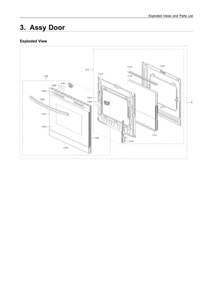 Door Assembly Diagram and Parts List for NX60T8511SS AA-02 Samsung Range