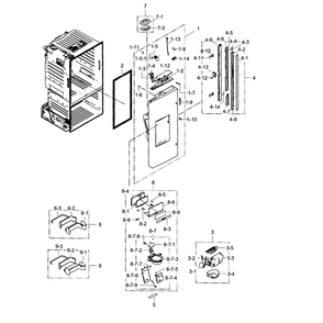 Fridge Door L Diagram and Parts List for RF323TEDBWW AA-04 Samsung Refrigerator