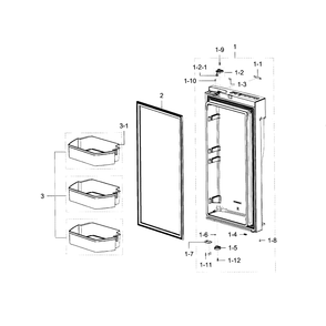 Fridge Door R Diagram and Parts List for RF23J9011SR AA-02 Samsung Refrigerator