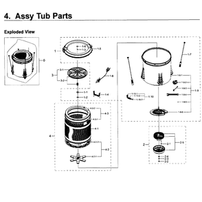 Tub Diagram and Parts List for WA50K8600AV A2-11 Samsung Washer