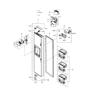 Left Door Diagram and Parts List for RS267TDRS XAA-0000 Samsung Refrigerator