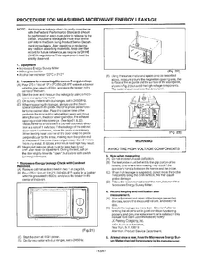Procedure For Microwave Leakage Diagram and Parts List for MW2030U XAA Samsung Microwave