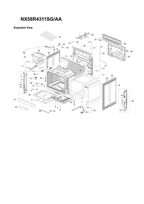 Main Assembly Diagram and Parts List for NX58R4311SG AA-02 Samsung Range