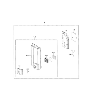 Control Panel Diagram and Parts List for SMH9207ST XAA-01 Samsung Microwave Oven Combo