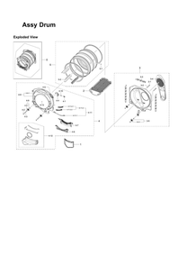 Drum Assembly Diagram and Parts List for DV337AGG XAA-01 Samsung Dryer