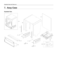 Case Assembly Diagram and Parts List for DW80K7050UG AA-01 Samsung Dishwasher