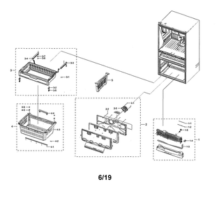 Freezer Diagram and Parts List for RF28R7351SR AA-00 Samsung Refrigerator