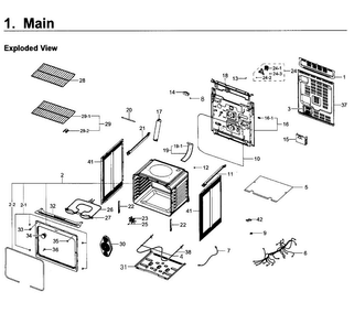 Main Asy Diagram and Parts List for NE59J3420SB AA-0002 Samsung Range