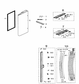 Door Left Diagram and Parts List for RF260BEAESR AA-0002 Samsung Refrigerator