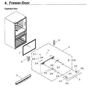 Freezer Door Diagram and Parts List for RF28JBEDBSR AA-0003 Samsung Refrigerator