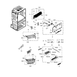 Freezer Diagram and Parts List for RF25HMEDBBC AA-01 Samsung Refrigerator