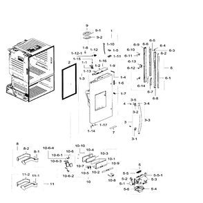 Left Door Diagram and Parts List for RF28HFEDBWW AA-05 Samsung Refrigerator