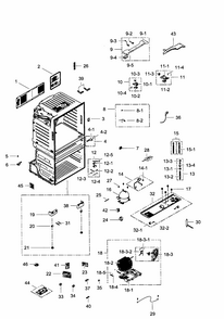 Cabinet Diagram and Parts List for RF28HMEDBBC AA-0001 Samsung Refrigerator