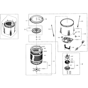 Tub Section Diagram and Parts List for WA456DRHDWR AA-05 Samsung Washer