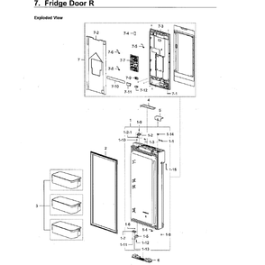 Fridge Door R Diagram and Parts List for RF28K9580SG AA-01 Samsung Refrigerator