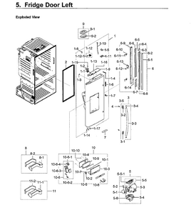 Fridge Door Lt Diagram and Parts List for RF23HCEDBWW AA-0003 Samsung Refrigerator