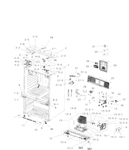 Cabinet Diagram and Parts List for RFG299ABRS XAA-0000 Samsung Refrigerator