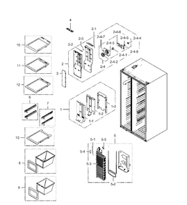 Freezer Asy Diagram and Parts List for RH25H5611WW AA-0002 Samsung Refrigerator