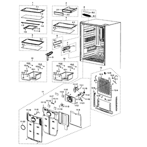 Refrigerator Diagram and Parts List for RB215ACPN XAA-01 Samsung Refrigerator