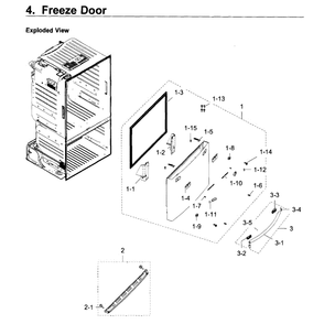 Freezer Door Diagram and Parts List for RF28HDEDPBC AA-04 Samsung Refrigerator
