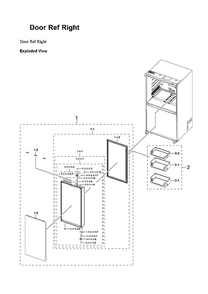 Right Refrigerator Door Parts Diagram and Parts List for RF29BB8600QL AA-00 Samsung Refrigerator