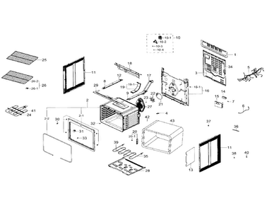 Main Section Diagram and Parts List for NE59J7630SS AA-0002 Samsung Range