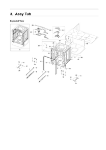 Tub Assembly Diagram and Parts List for DW80R9950US AA-00 Samsung Dishwasher