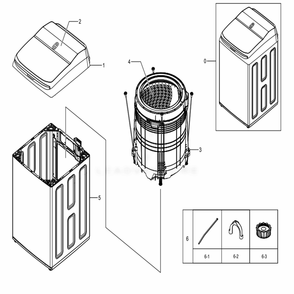 Main Diagram and Parts List for WA54M8750AV (A4)(0001) Samsung Washer