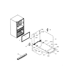 Freezer Door Diagram and Parts List for RF30HBEDBSR AA-0001 Samsung Refrigerator