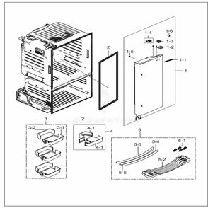 Door Ref Right Diagram and Parts List for RF28HFEDBSG (AA)(0001) Samsung Refrigerator