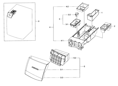 Drawer Diagram and Parts List for WF457ARGSWR A2-0000 Samsung Washer