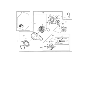 Duct Motor Diagram and Parts List for DV476GTHASU A1-0001 Samsung Dryer