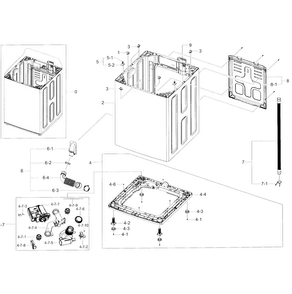 Frame Diagram and Parts List for WA45H7200AP A2-0001 Samsung Washer