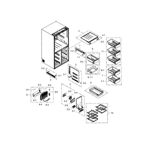 Freezer Diagram and Parts List for RF34H9960S4 AA-0004 Samsung Refrigerator