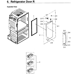Fridge Door R Diagram and Parts List for RF25HMEDBSG AA-0000 Samsung Refrigerator