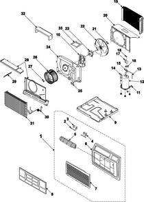 Chassis Assembly Diagram and Parts List for AW1203B XAA Samsung Air Conditioner