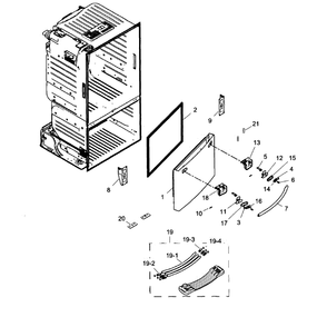 Freezer Door Diagram and Parts List for RF261BEAESP AA-01 Samsung Refrigerator