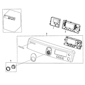 Control Panel Diagram and Parts List for DV448AGP XAA-01 Samsung Dryer