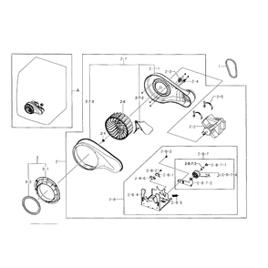 Motor Duct Diagram and Parts List for DV511AGW XAA-03 Samsung Dryer