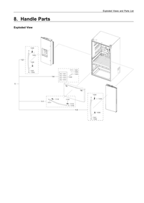 Handle Parts Diagram and Parts List for RF28R6221SR AA-00 Samsung Refrigerator