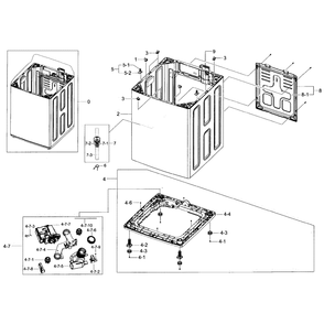 Cabinet Section Diagram and Parts List for WA456DRHDWR AA-04 Samsung Washer