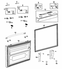 Part Location Diagram of DA97-11895D Samsung Freezer Handle Cap - Right Side
