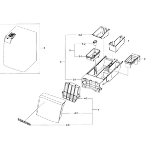 Drawer Assembly Diagram and Parts List for WF405ATPASU A2-0000 Samsung Washer