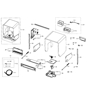 Cabinet Diagram and Parts List for DW80J9945US AA-01 Samsung Dishwasher