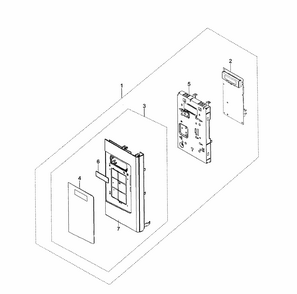 Control Box Diagram and Parts List for SMH1622B XAA-0001 Samsung Microwave
